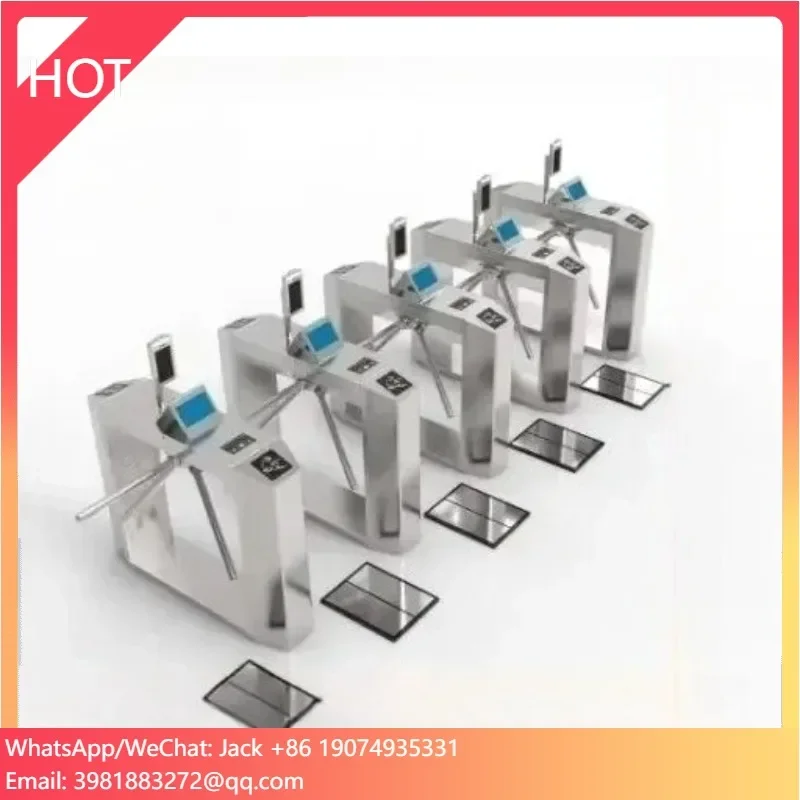

Turnstile Tripod Doors With Fingerprint Access Control, ESD Barrier Gate, And RFID Reader For Secure Entry