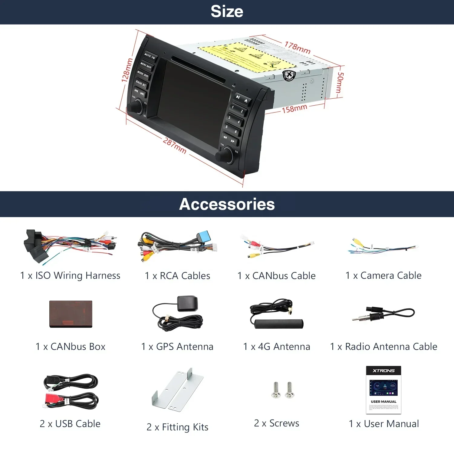 2025 XTRONS 7 "أندرويد 13 ثماني النواة شاشة Carplay أندرويد السيارات 4G LTE مشغل أقراص مضغوطة للسيارة ل X5 E53 1999-2006 #6