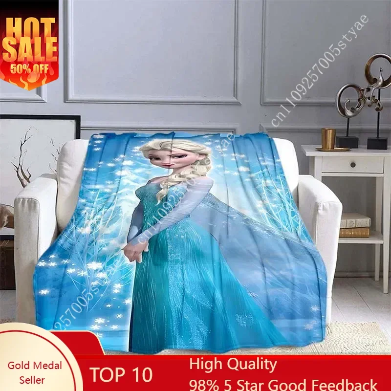 

Frozen Elsa Blankets Disney Cartoon Plush Blanket Soft Indoor Decoration Adult Child Holiday Party Gifts Warm Custom Quilt