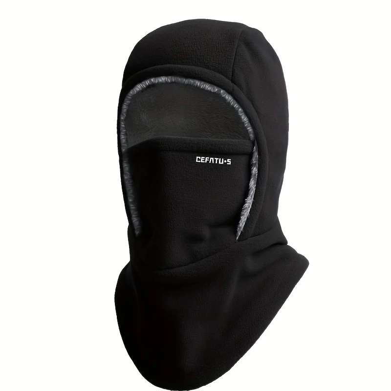 

Thickened Windproof 1pc Winter Balaclava Knit Fabric Hood - Unisex Face Cover with Ear Protection