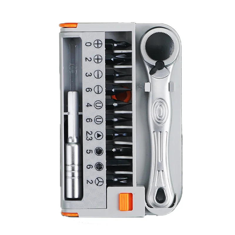 ABBP-Mini clé à cliquet bidirectionnelle + 10 embouts en acier au Chrome Vanadium, ensemble d'outils manuels