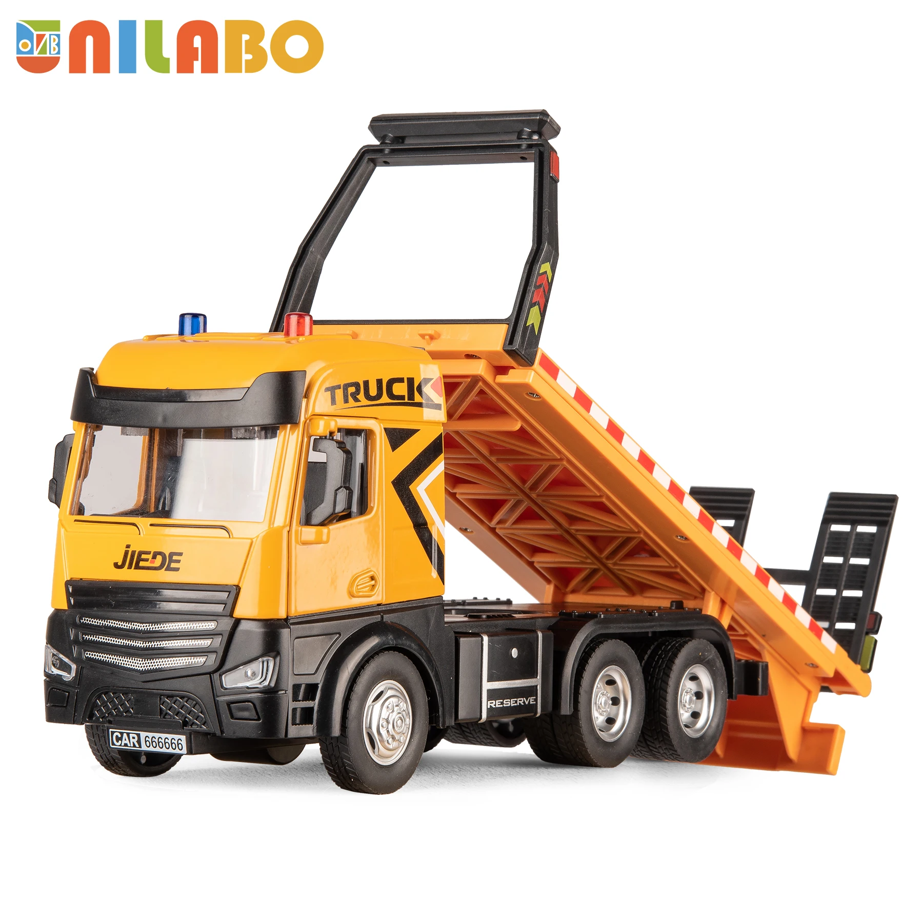 

Alloy 1:40 Heavy Duty Tow Truck, Extendable Liftable Deck, Inertia Power, Light & Sound, Construction Toy Gift for Boys Girls 3+