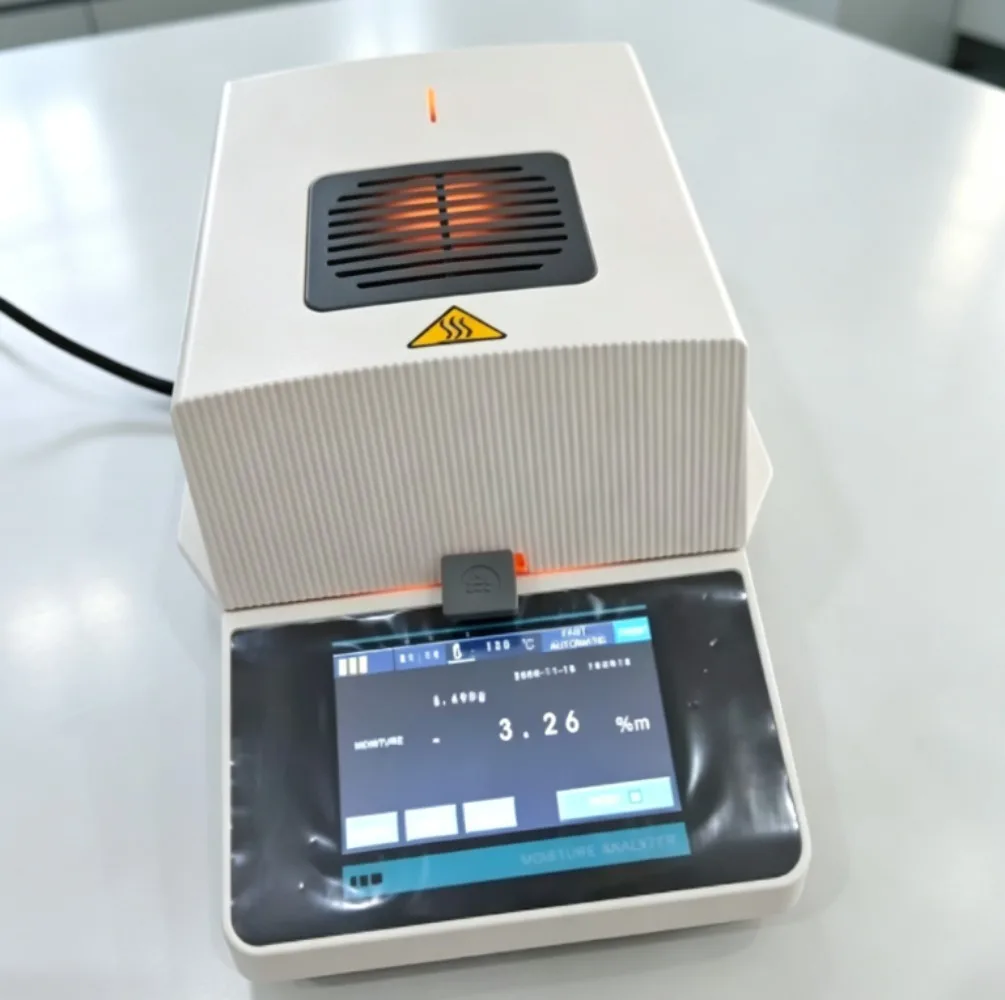 50g/100g Halogen Moisture Analyzer 0.005g Accuracy Touch Screen LOD Balance for Food Grain Plastic Powder