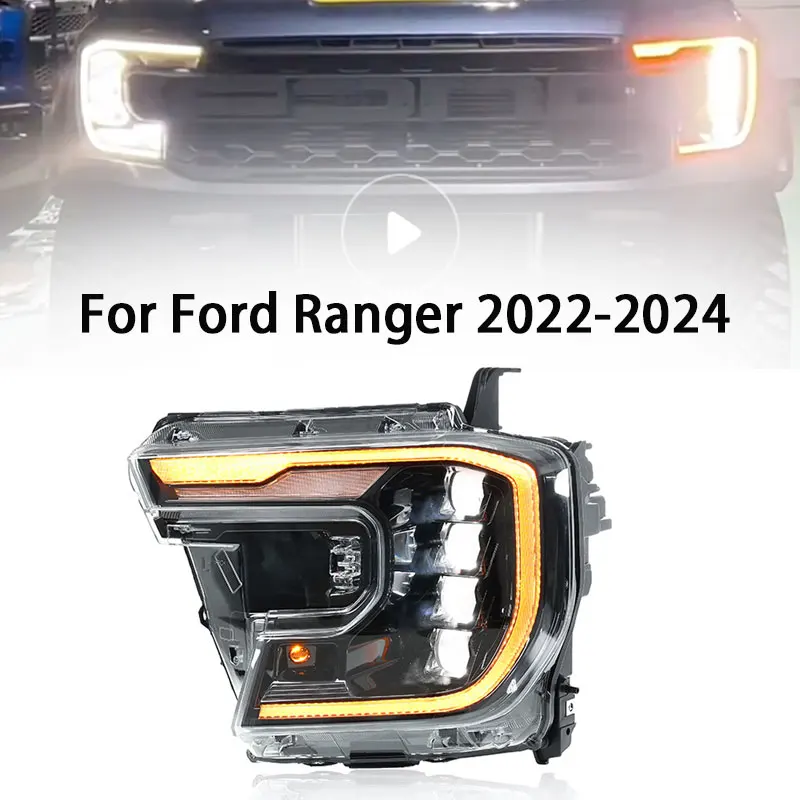 

Car Styling Headlights for 2022-2024 Ford Ranger T9 headlight assembly modified Ranger LED lens daily running light running