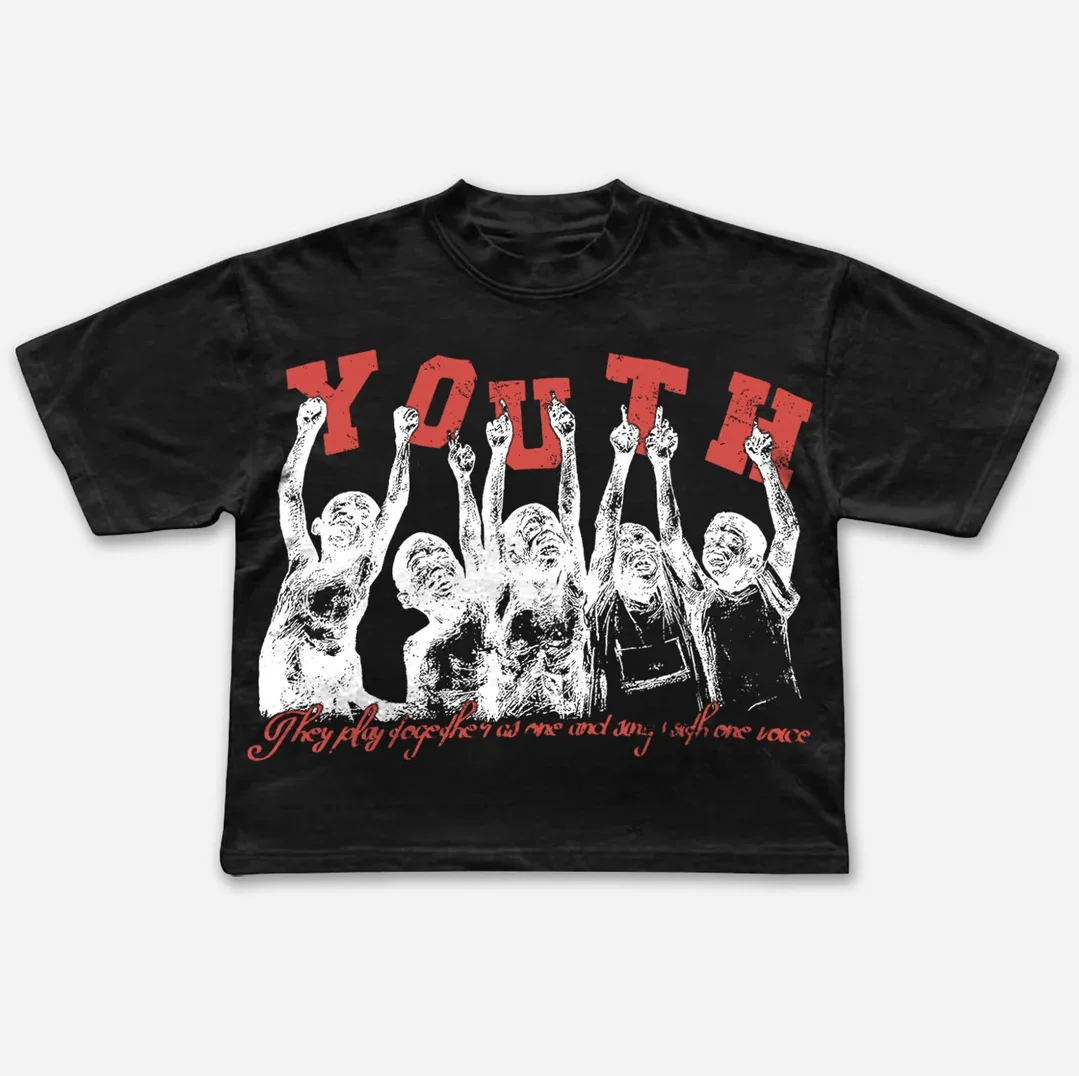 Protect The Troops Youth Vintage Graphic Cropped T-shirt Unisex Short-sleeved Retro Street Y2K Casual Fashion Tops Clothing