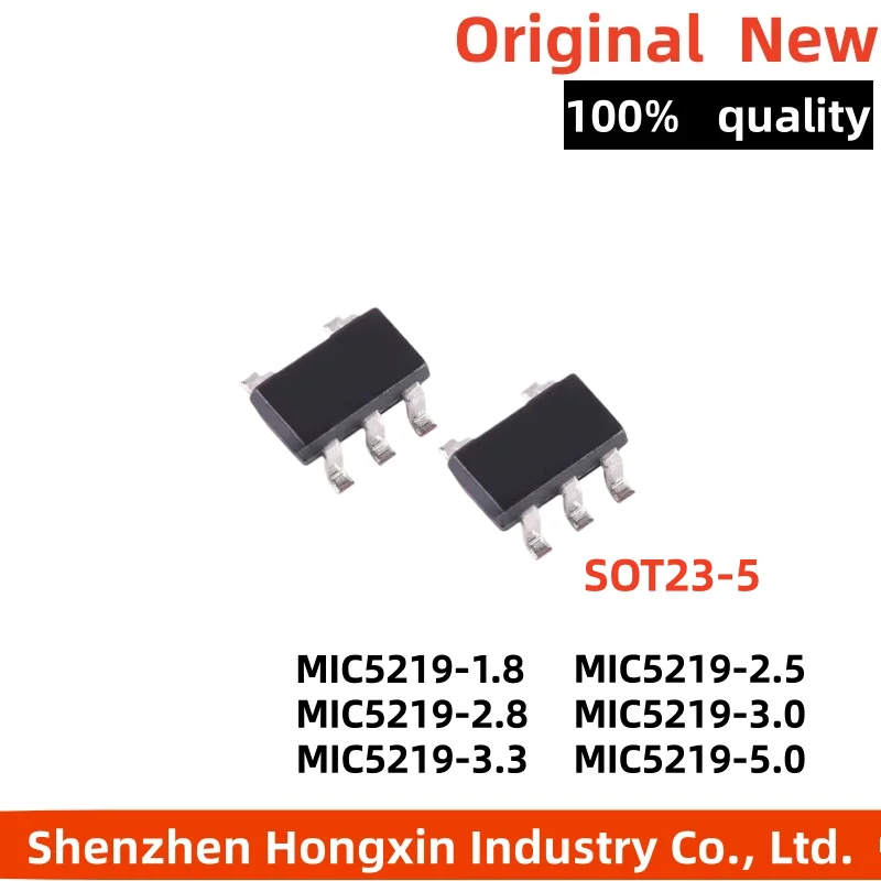 10 pieces of MIC5219-1.8/2.5/2.8/3.0/3.3/5.0 YM5-TR patch SOT23-5 pins