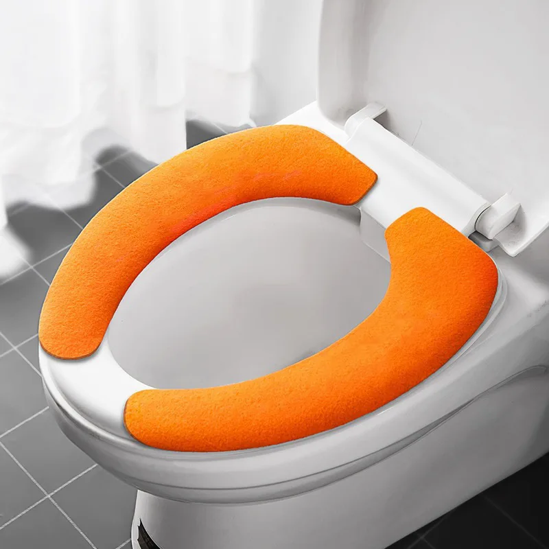 Lavável Quente Toilet Seat Cover, Tapete do banheiro, Adesivo higiênico, Closestool Reutilizável, Acessórios do banheiro, 2 pcs por conjunto