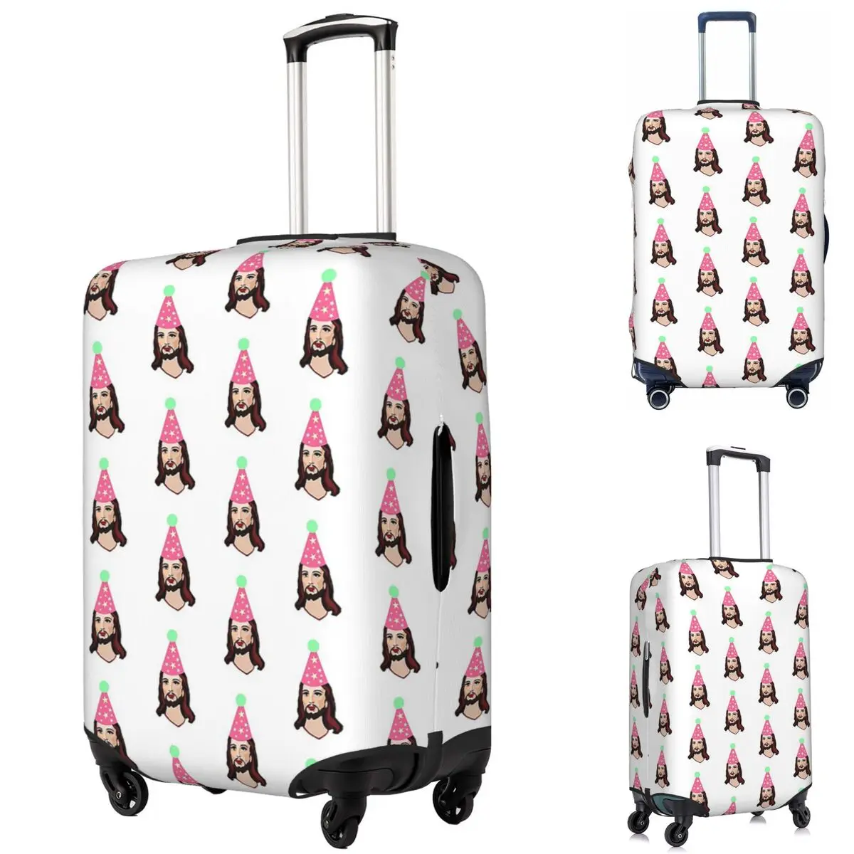 

Happy Birthday Jesus Funny Christmas Shirt Suitcase Cover Protection Elastic Trip Luggage Protector Covers for 18-32 Inch