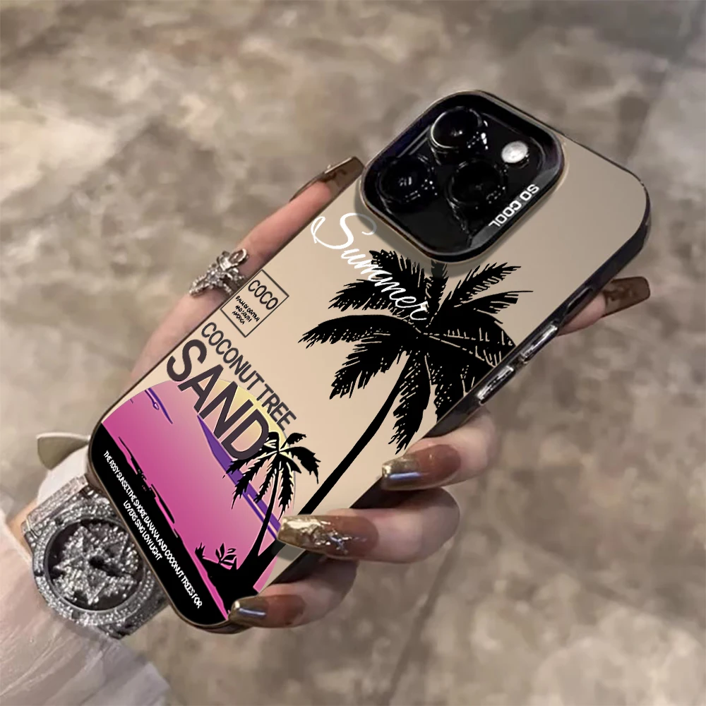 Für iPhone 16 17 Pro Max Hüllen iPhone 11 12 13 ProMax 14 15 Plus 8 XS XR Stoßfeste IMD-Hüllen Strand Kokospalmen Landschafts-Case – Detail 16