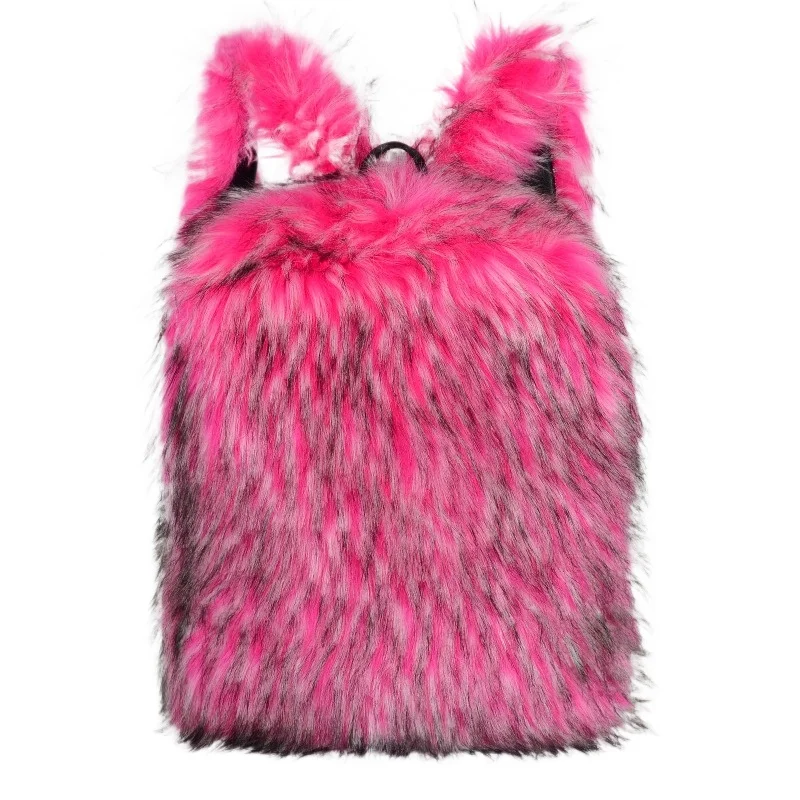 

Новый большой вместительный рюкзак из искусственного меха, зимний мягкий теплый пушистый плюшевый школьный рюкзак для девочек в стиле Харадзюку, дорожный рюкзак