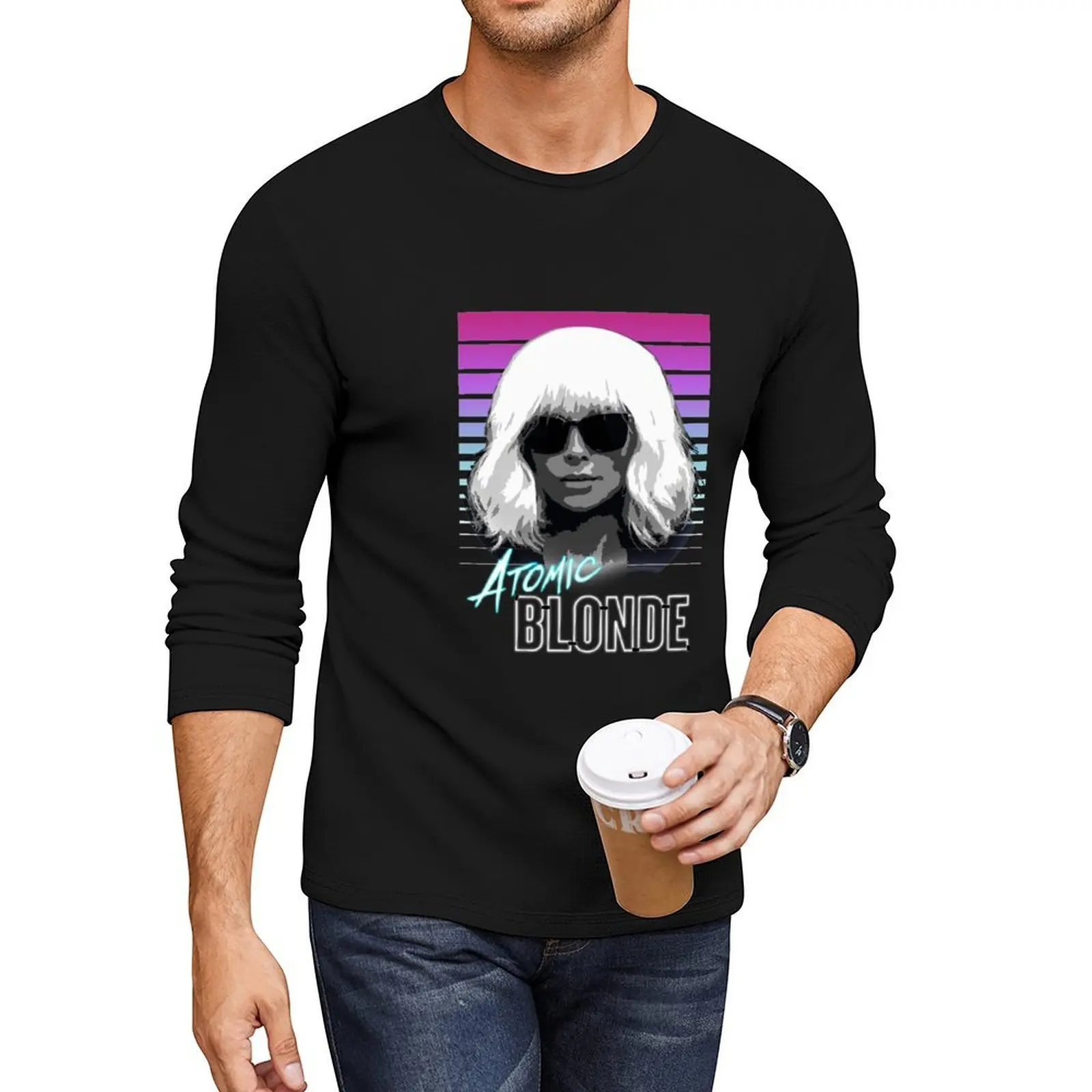 

Atomic Blonde Long T-Shirt tops oversized t shirts Tee shirt plus size tops T-shirts for men cotton