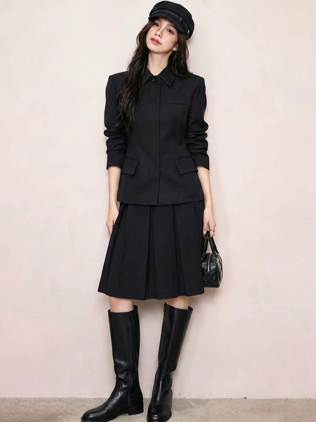 Fashionable High-Awareness Women's Suit Set Autumn 2026 Old-Money Style Hourglass Waist Jacket Midi Skirt Two-Piece Set