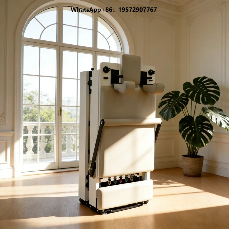Expandable Legs Folding Bed Home Pilates Machine Beech Wood Pilates Studio