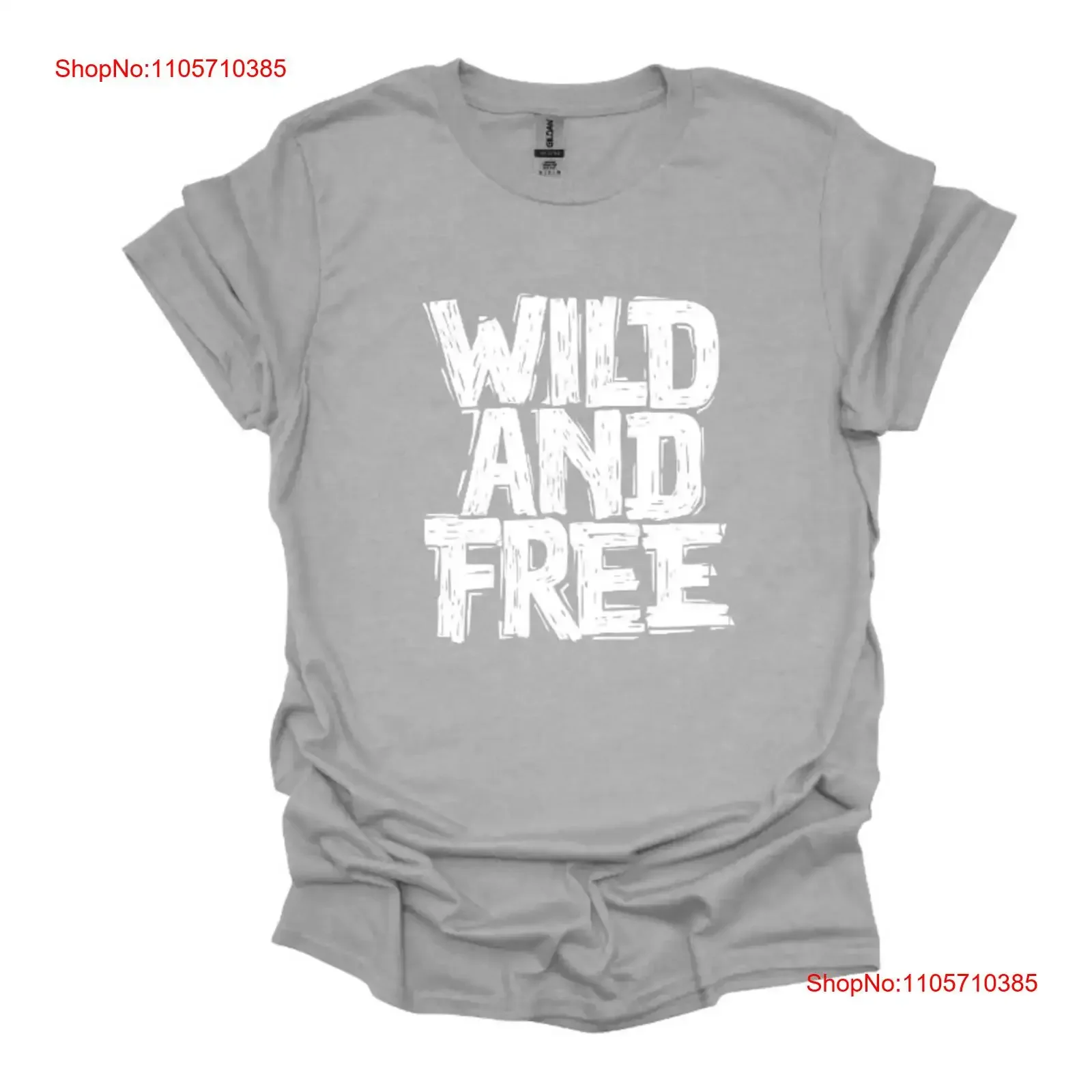 wild and free T Shirt crew neck TAXES INCLUDED in sales priceTAXES price vintage Washed Comfortable Soft Top For Everyday Wear