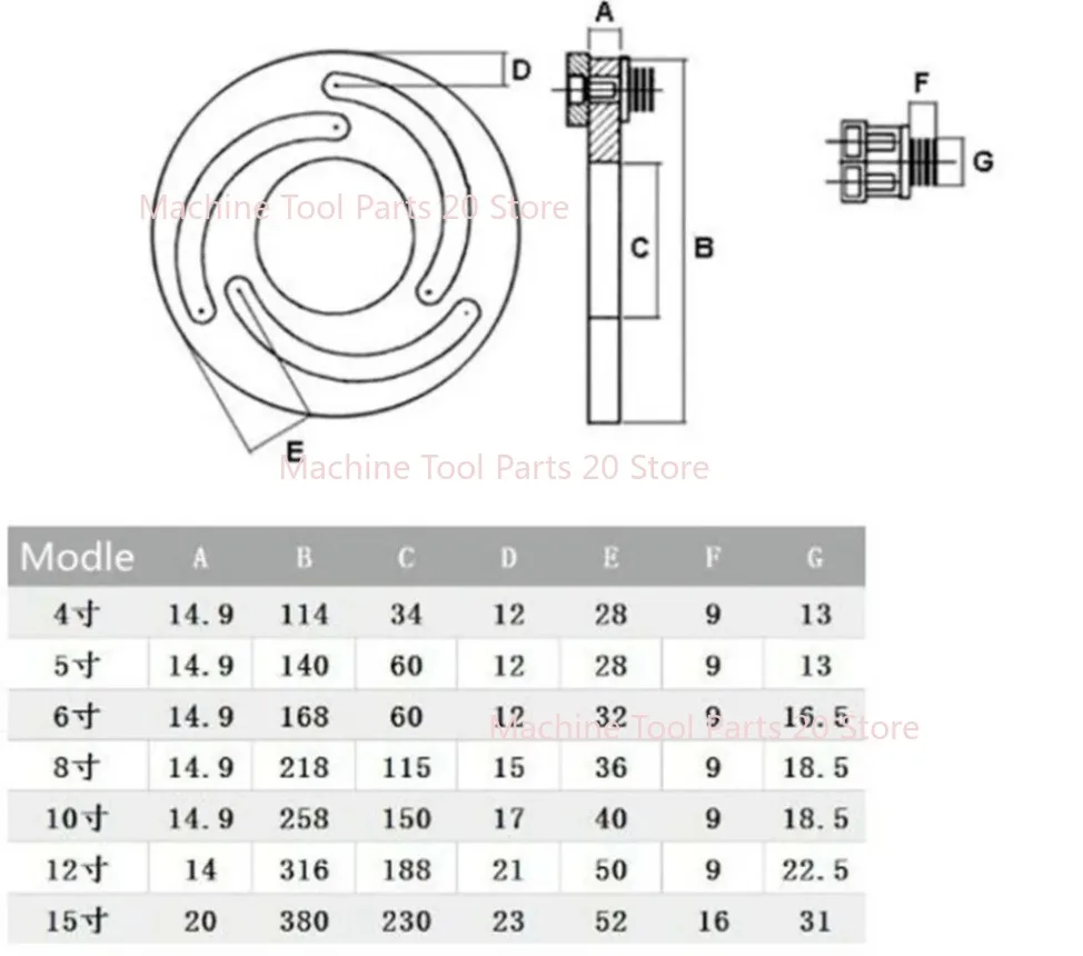 New 1PC 10''CNC Top Chuck Claw Ring Bore Hydraulic FOR Kitagawa Clamp Soft Jaw Lathe