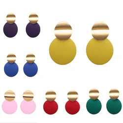 Fashion Round Sequin Dangle Earrings for Women Colorful Punk Metal Long Drop Earring Female Statement Bohemian Jewelry Gift