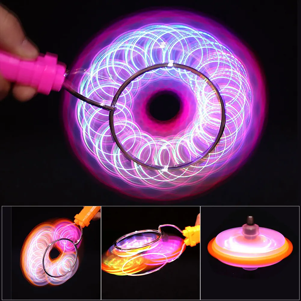 

1Pc Colorful Luminous Gyro Magnetic Spinning Top Rotating Gyroscope LED Light Gyro Wheel Magic Spinning Yo-Yo Ball Kids Gift Toy