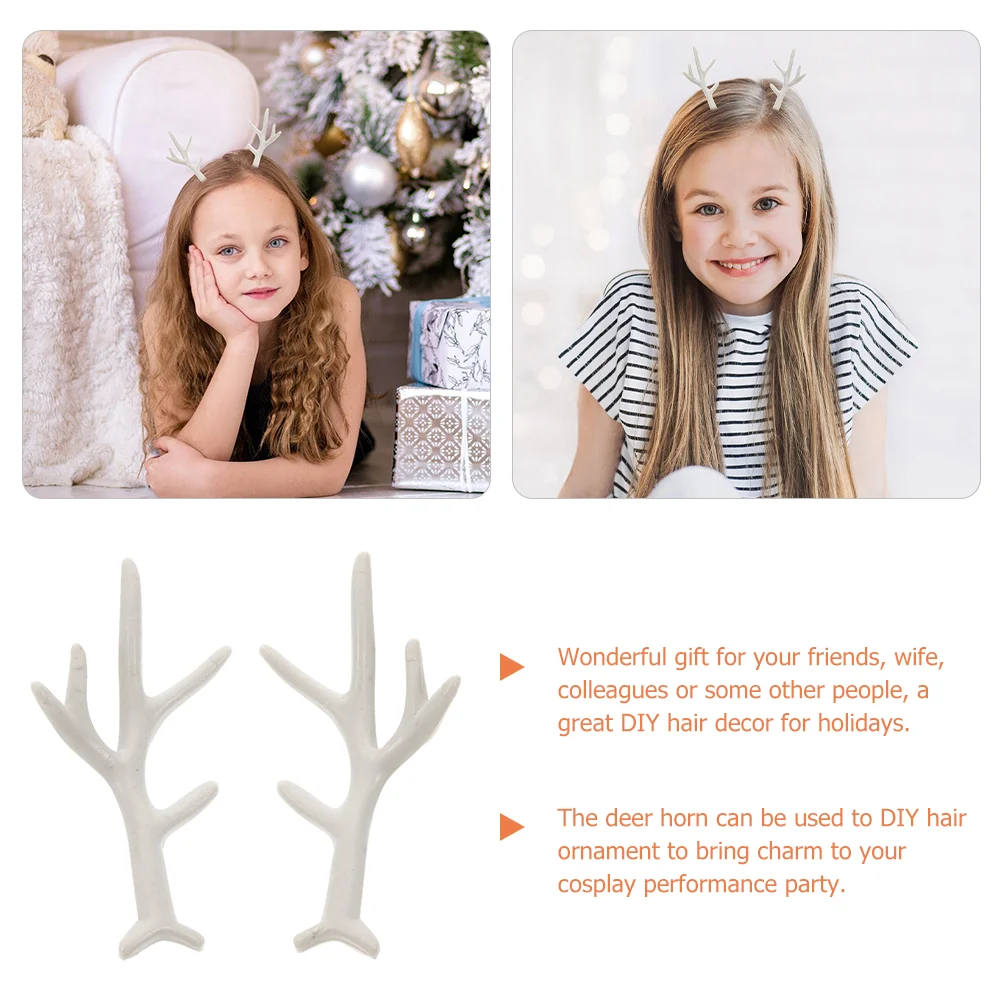 แถบคาดศีรษะ Antlers สําหรับ Hairpins ประดิษฐ์ DIY พลาสติกกวางสีขาว Headdress งานฝีมือตกแต่ง