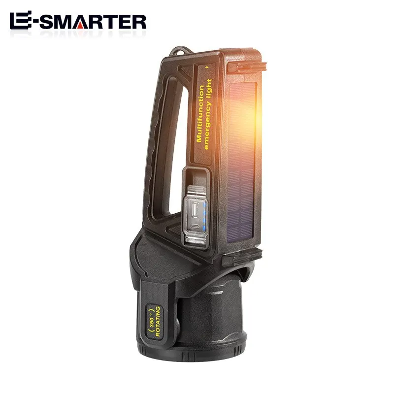 P50 Solar Charging Portable Powerful LED Flashlight Handheld Searchlight USB Rechargeable Spotlight Waterproof Torch Light