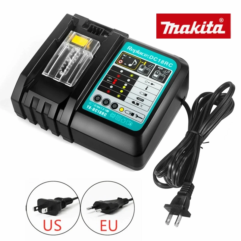 

Зарядное устройство Makita DC18RC для аккумуляторов Makita 18V BL1830 BL1815 14.4V BL1430, быстрая зарядка 3A 6A, модели DC18RCT DC18RA
