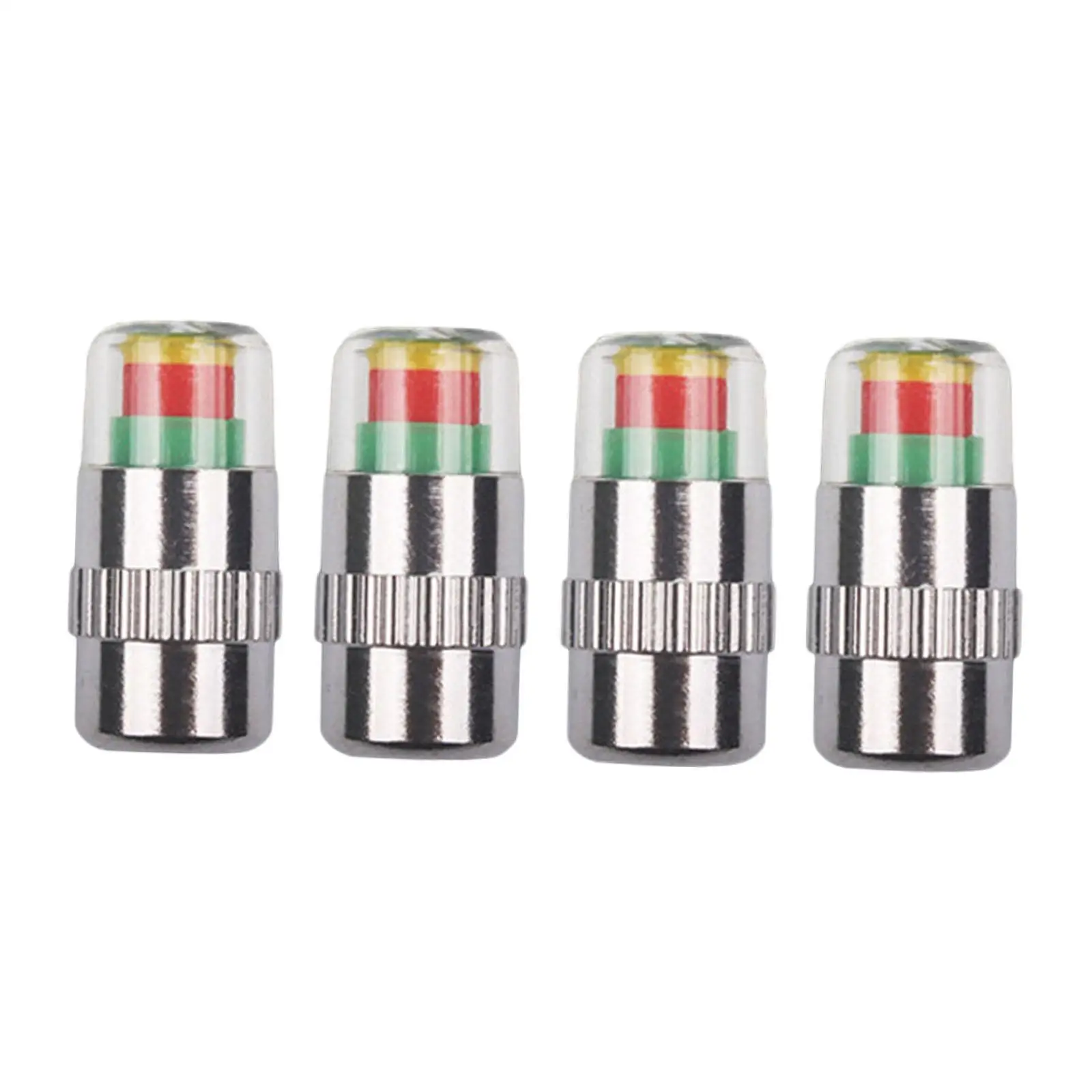 4x Generic Car Tire Pressure Monitor Valve Stem Caps Sensor Indicator Easy to Read 3 Color for Bicycles Suvs Trucks Cars