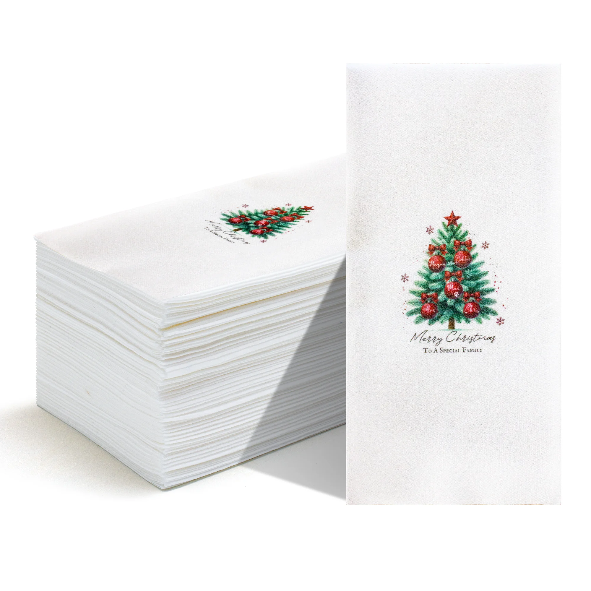 JINYUDOME 25/50Pcs Disposable Linen-Feel Dinner Napkins,30*43cm Napkins Print,Prefold Paper Napkins Pad For Home Christmas Party