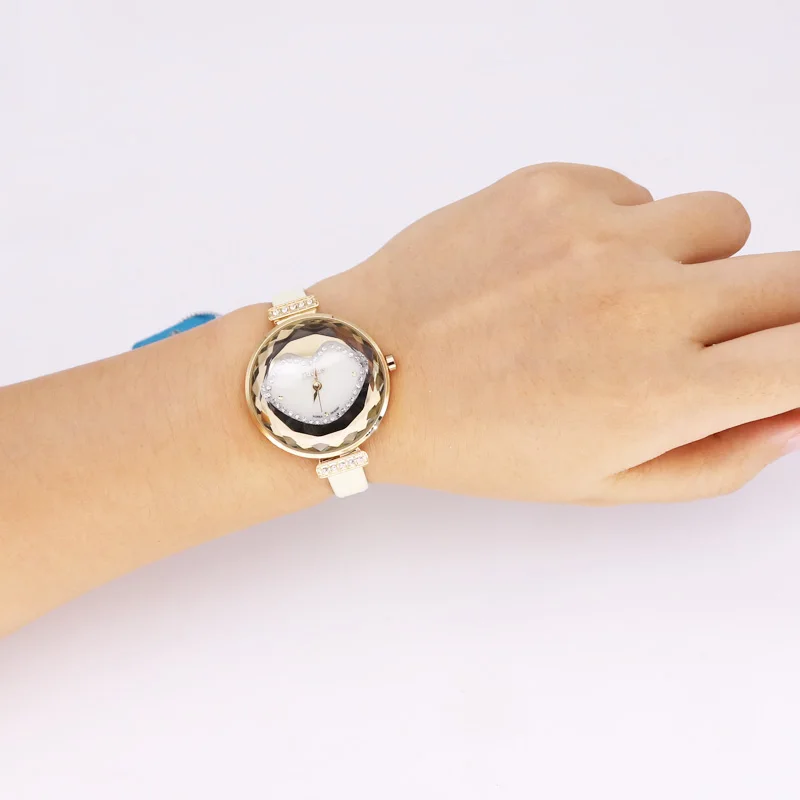 Top Julius Lady Woman Wrist Watch Elegant Rhinestone Fashion Hours Dress Bracelet Real Leather School Girl Gift No Box