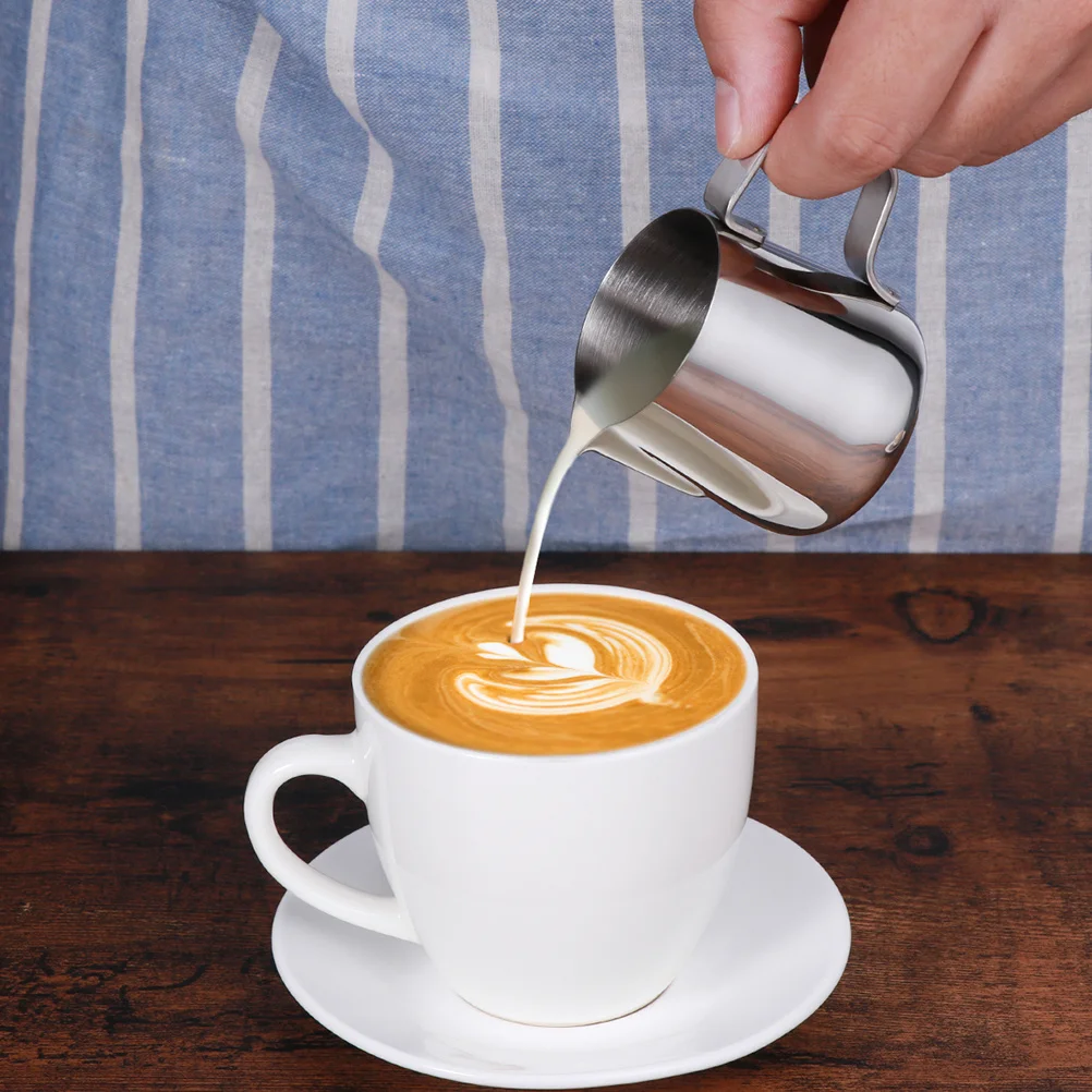 

2Pcs Stainless Steel Milk Pourer for Coffee Lightweight Portable Flawless Cappuccino Latte Art Making Tool Milk Pourer