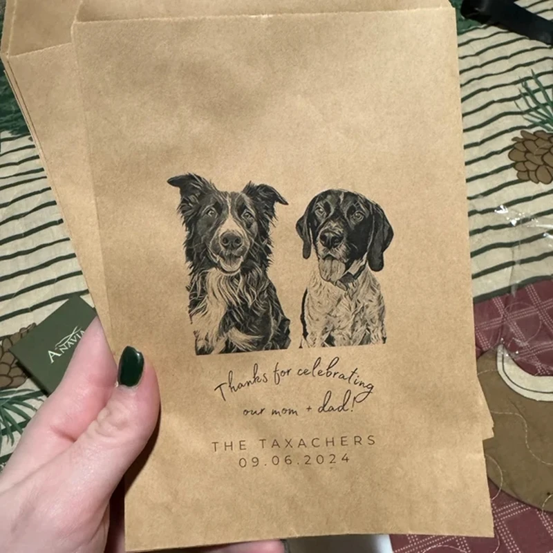 Custom Wedding Doggie Bag, Pet Guest Favors Bulk Bags, Wedding Dog Treat Bag, Thank you for the Our Mom and Dad