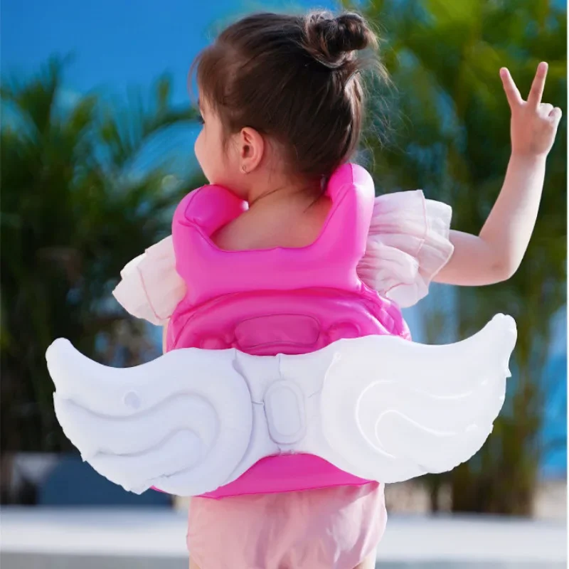 2-8 Age Childs Saving Vest Angel Wings Vest Kids Inflatable Buoyancy Learn To Swim Boating Drift Safety Accessories Life Jacket