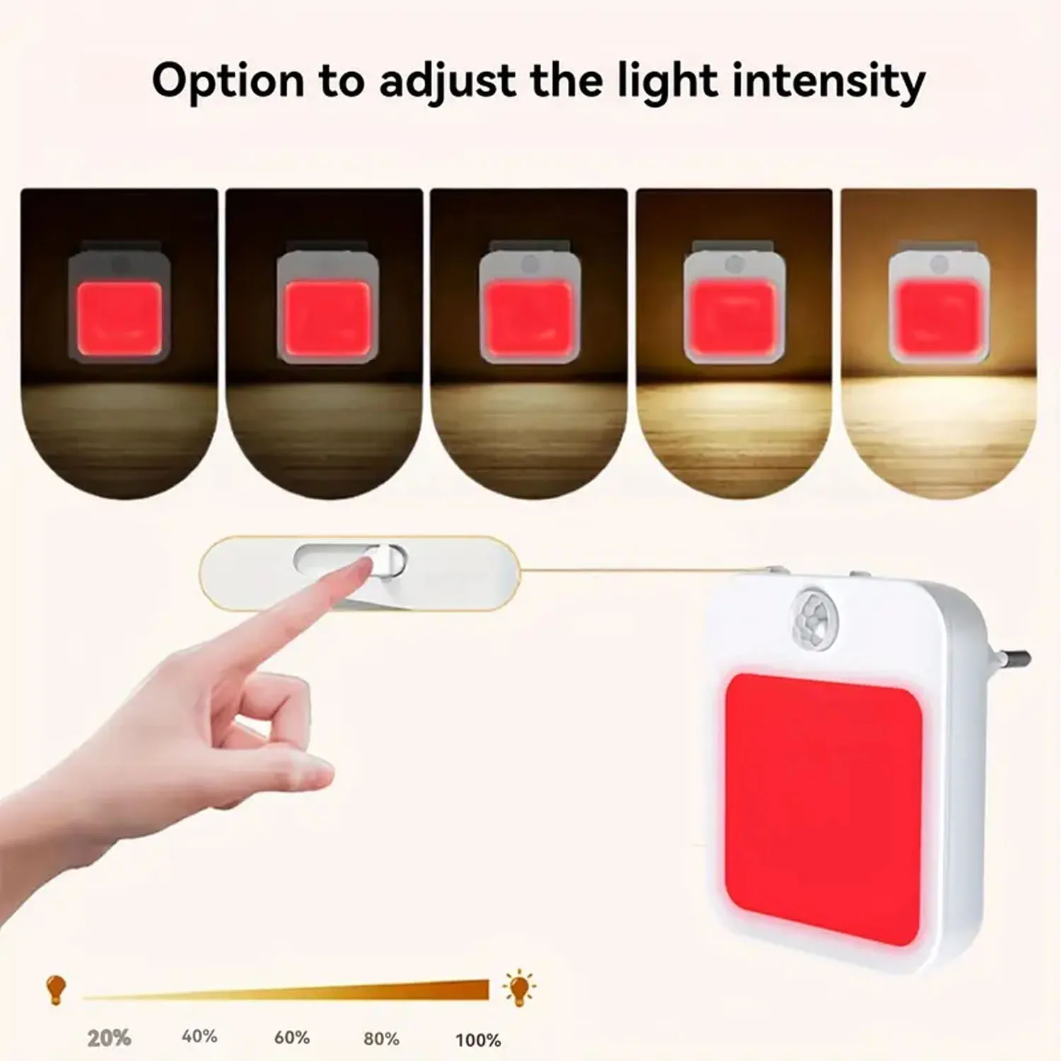 1PC Red Light Night Light With A Plug, Intelligent Night Light, Automatic On/Off, Suitable For Bedroom, Bathroom, Kitchen image 4