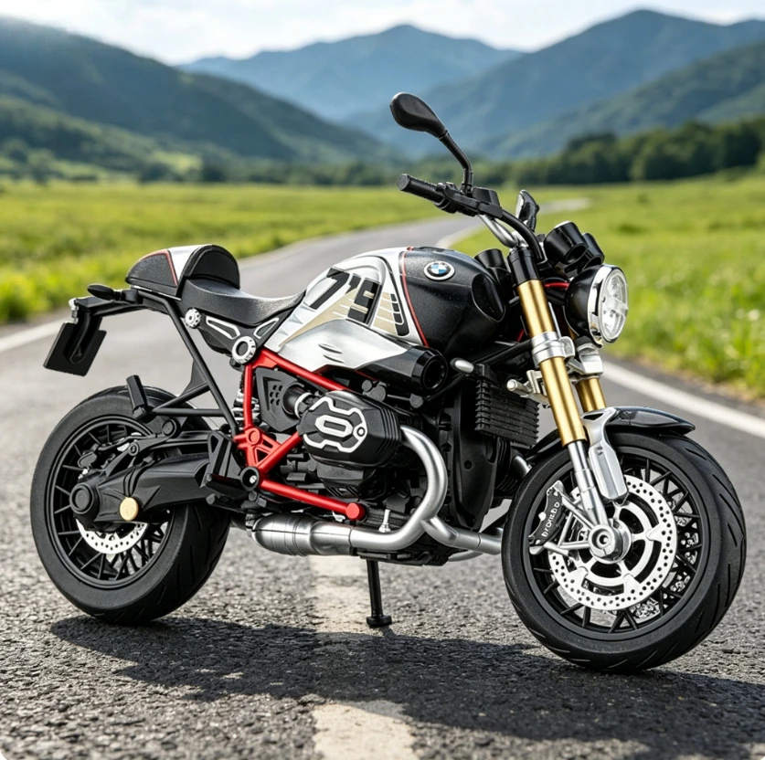 

Simulation 1：9 Genuine Latte Alloy Motorcycle Model Ornament Toy Perfect Birthday Gift for Boyfriend