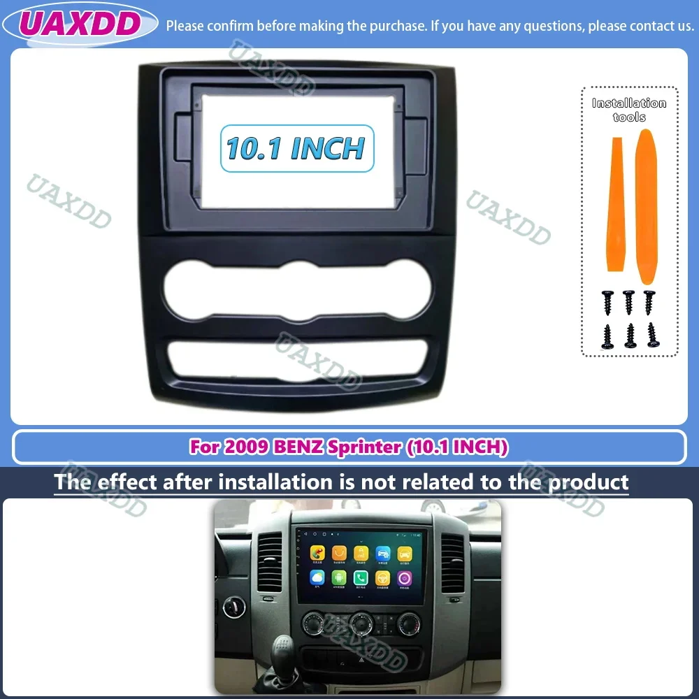 10.1 Inch Car Frame Fascia Adapter Android Radio Dash Fitting Panel Kit For 2009 BENZ Sprinter Panel Bezel Faceplate 2Din stereo