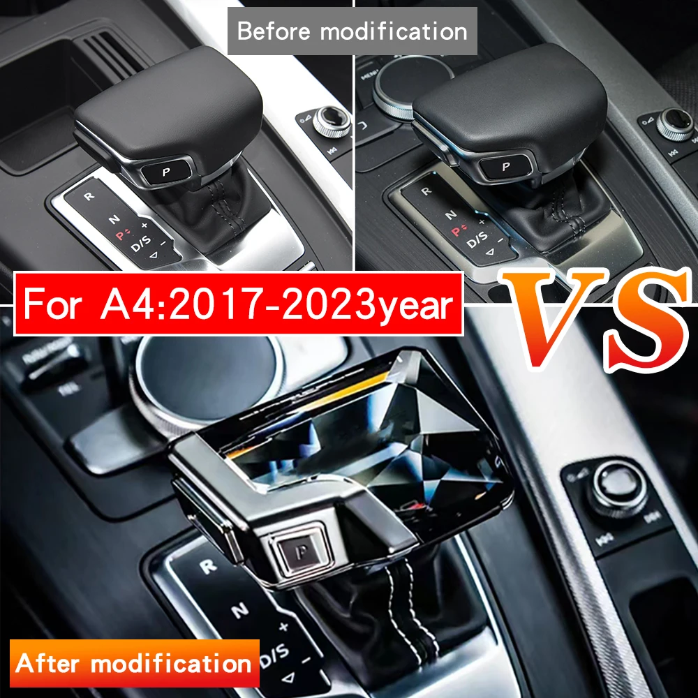 For Audi A4 B9 A6 C8 A5 B9 A7 Q5 Q7 4M S6 SQ5 S 4 S7 RS 4 5  RS6 RS7 accessories LED Crystal Gear Shift Knob Gearbox Handle Rod