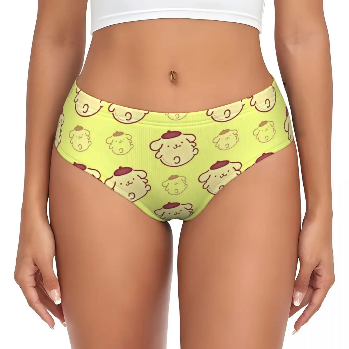 Custom Pom Pom Purin Lovely Animes Brief Panties Women Stretch Underwear