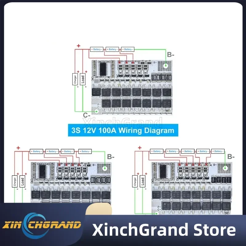 3s/4s/5s Bms 12v 16.8v 21v 100a Li-ion Lmo Ternary Lithium Battery Protection Circuit Board Li-polymer Balance Charging Module