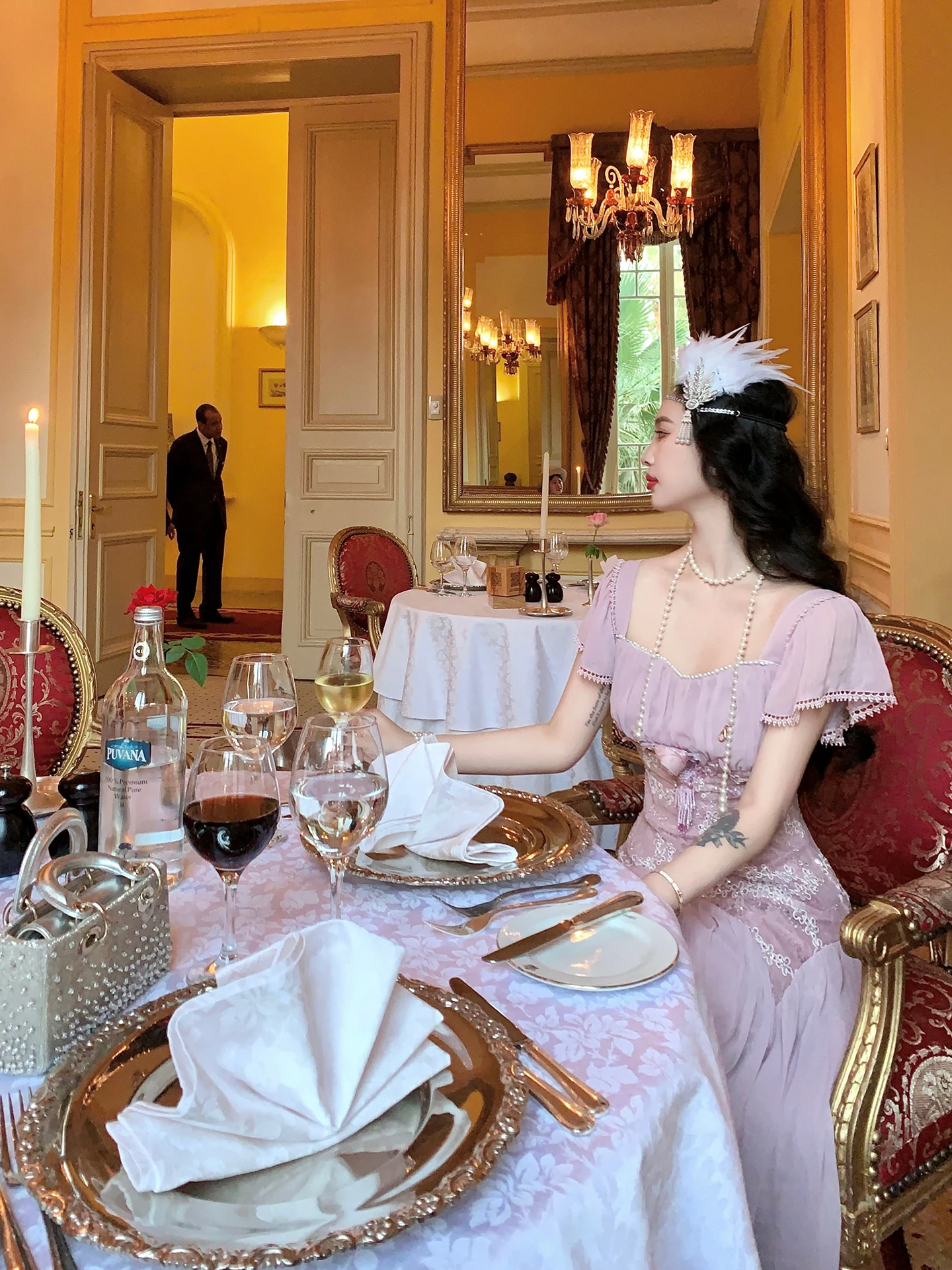 

Вечернее платье Luzhen ручной работы с бисером, женское, средней длины, с завышенной талией, с коротким рукавом, с изысканным дизайном, для вечеринок