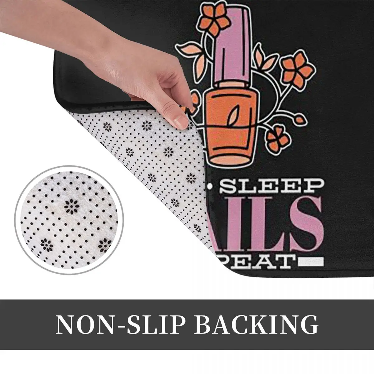 Custom Bib Nail Polish Is My Power Non-slip Doormat Floor Mat Absorbent Mat Carpet Rug for Kitchen Entrance Bedroom Footpad Mats