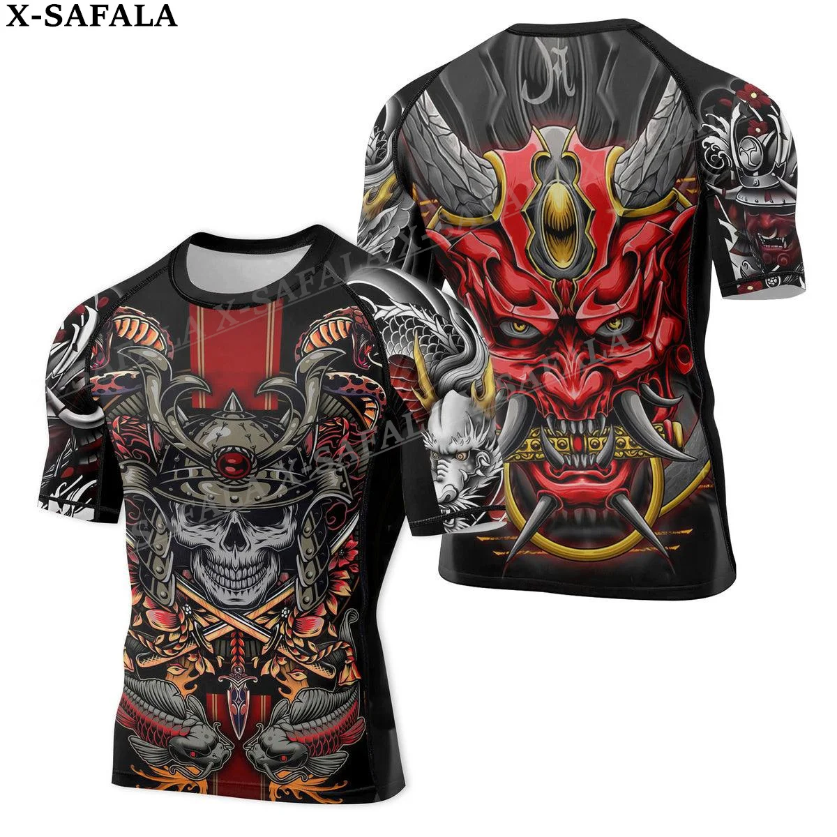 Oin Warrior Samurai White Dragon Customized 3D Printed High Quality Milk Fiber T-shirt Round Neck Men Female Casual Tops-2