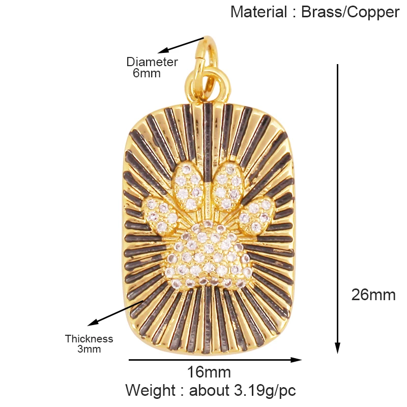 Tier Katze Bär Löwe Leopard Schlange Fuchs Schaf Charm Anhänger, echte 18K vergoldet Halskette Armband Schmuck Komponenten Versorgung S36 – Detail 21