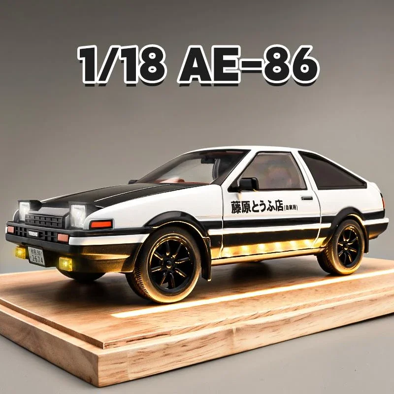 Simulation Initial D 1/18 Toyota AE86 TRUENO Alloy Car Model Diecast Miniature Voiture Gift Boyfriend Boy Birthday Gift