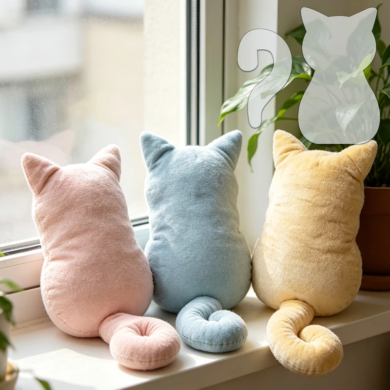 2pcs Cat-Back View Sewing Templates for DIY Projects