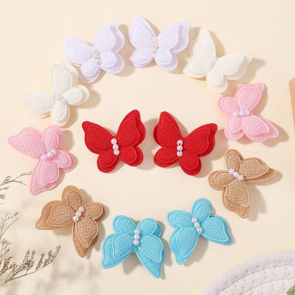 12 teile/satz Nette 1,6'' Solide Haarnadeln Prinzessin Bögen Haar Clips für Mädchen Handgemachte Perle Barrettes Kinder Haar Zubehör