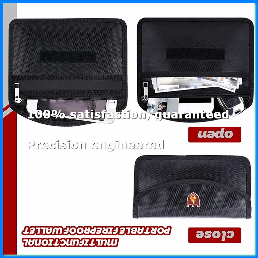 Fireproof File Organizer Bags,Fireproof and Waterproof Document Box with Money Bag, Fireproof Safe Bag with Lock-A69M