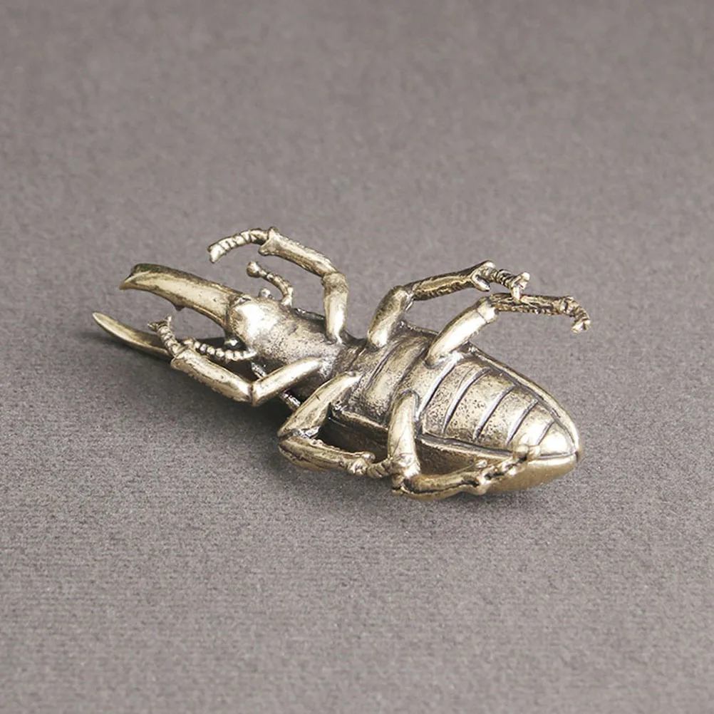

Brass Beetle Figurine Pure Copper Craft Unique Design Exquisite Detail Creative Tea Pet Home Office Decor Tabletop Art