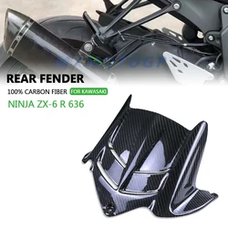 For KAWASAKI NINJA ZX-6 R 636 ZX6R 636 2019 2020 2024 2025 100% Carbon Fiber Rear Fender Hugger Mudguard Motorcycle Accessories