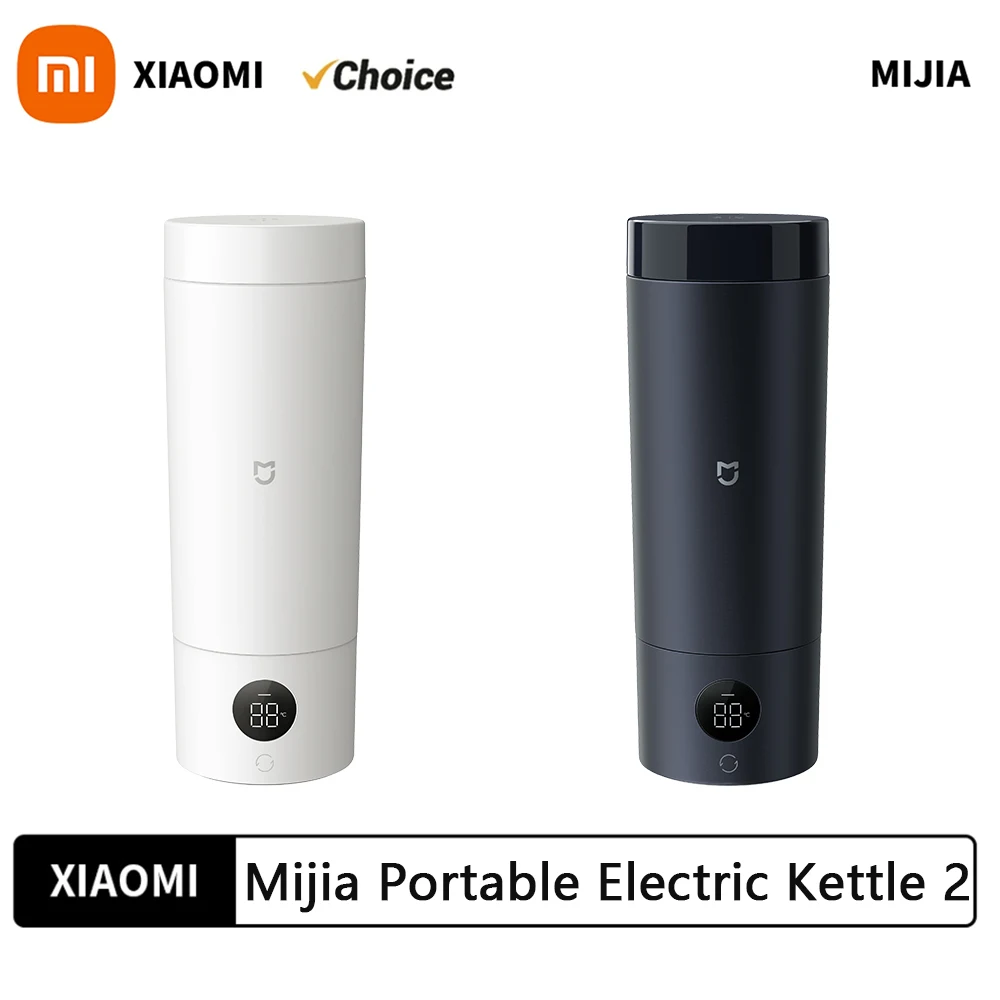 XIAOMI Mijia Portable Electric Kettle 2 Thermos Cup Fast Water Boiler 350ml Smart Temperature Insulated Kettle Travel 110V-240V