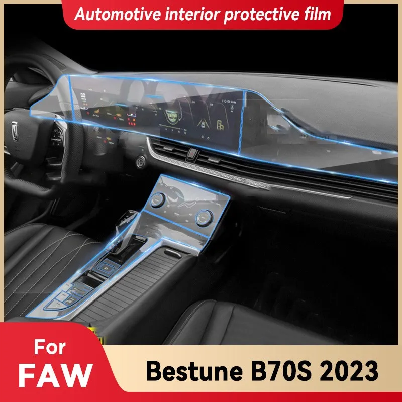 

For FAW BESTUNE B70S 2023 Car Accessories TPU Gearbox Panel Navigation Screen Interior Protective Film StickerCover Anti-Scratch