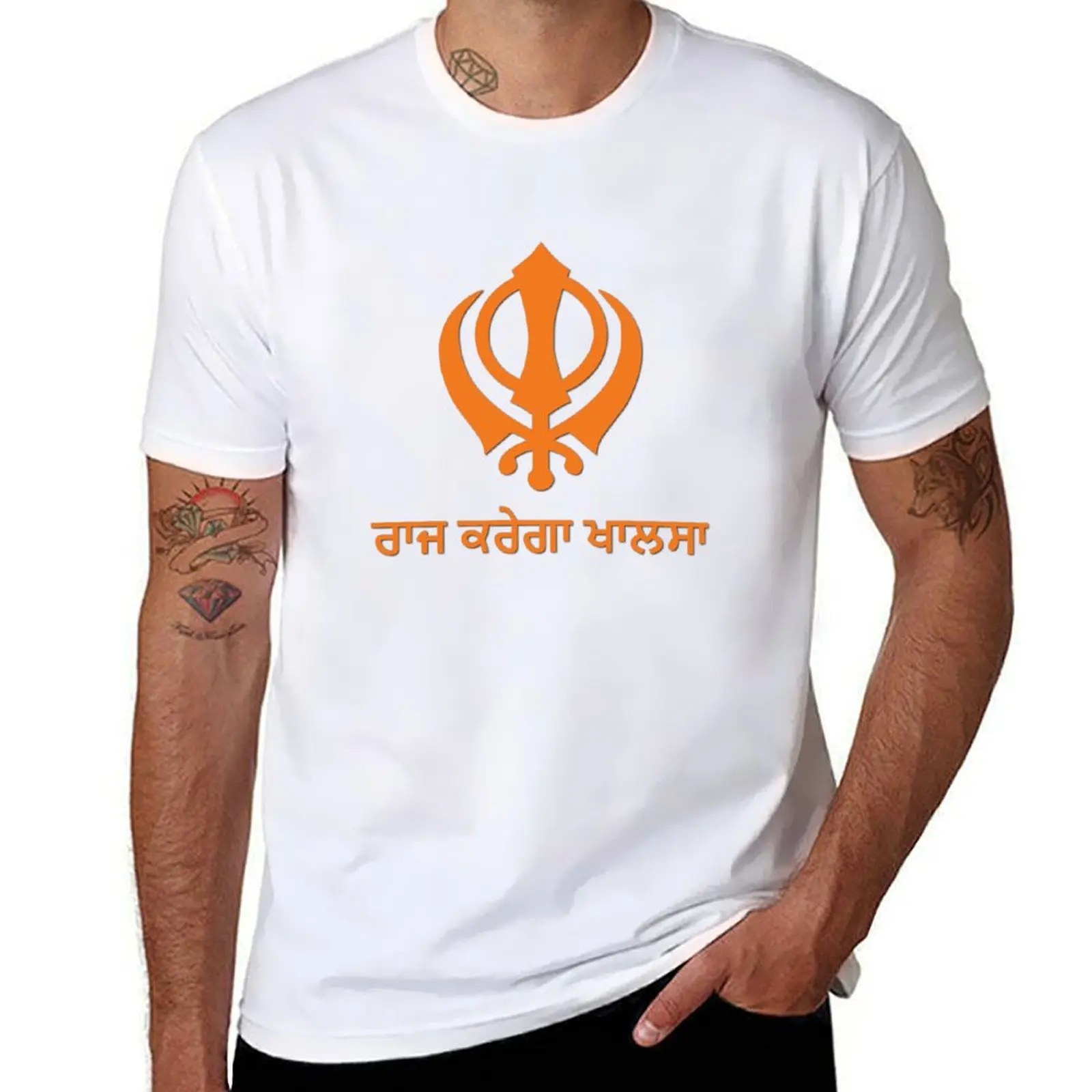 

Raj Karega Khalsa T-Shirt anime t shirts oversize man t shirts for men casual T-Shirt