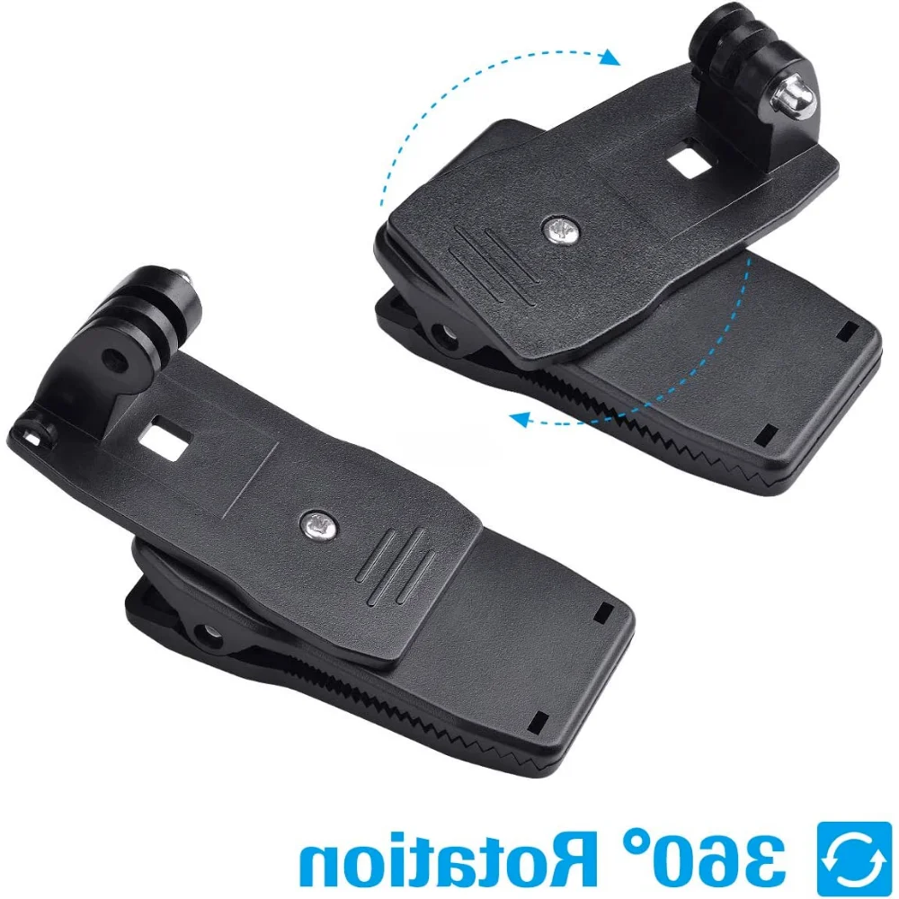 Actie Camera Clip Voor Gopro Hero 12 11 10 9 8 7 Rugzak Klem Mount Surfen 360 Graden Roterende Voor Sessie Sjcam Sj4000 Garmin